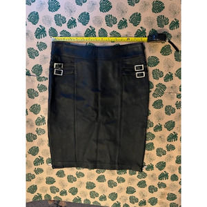 Genuine Black Leather Pencil Skirt